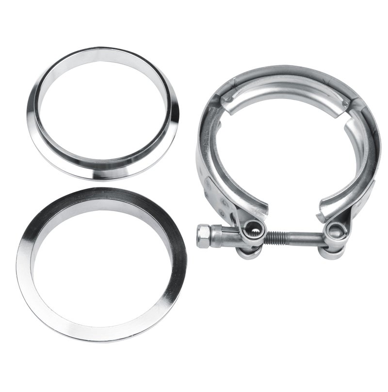 SYKRSS 2.5" Universal Stainless Steel V Band Clamp Flat Flange Kit Assembly - Image 1